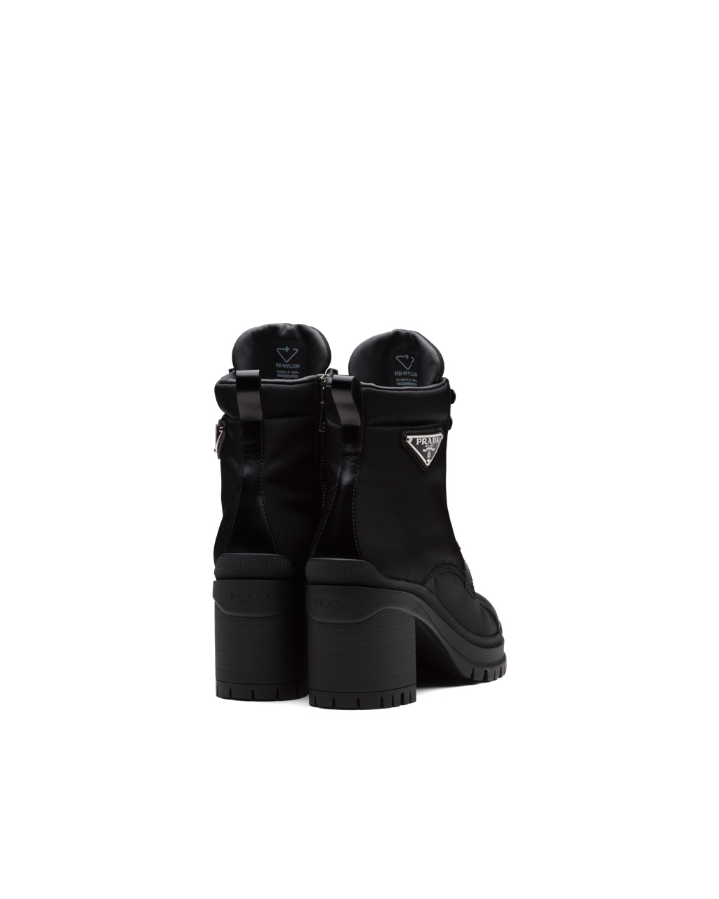 Prada Brushed Bőr And Nylon Laced Booties Fekete | GHRVFU983