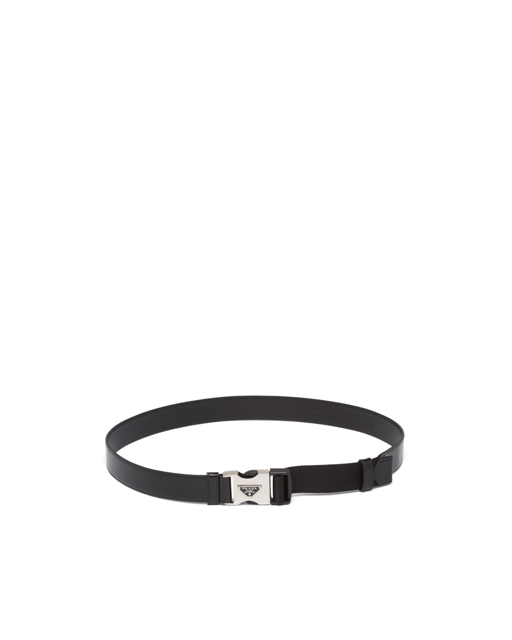 Prada Brushed Bőr And Woven Tape Belt Fekete | YXIKCS491