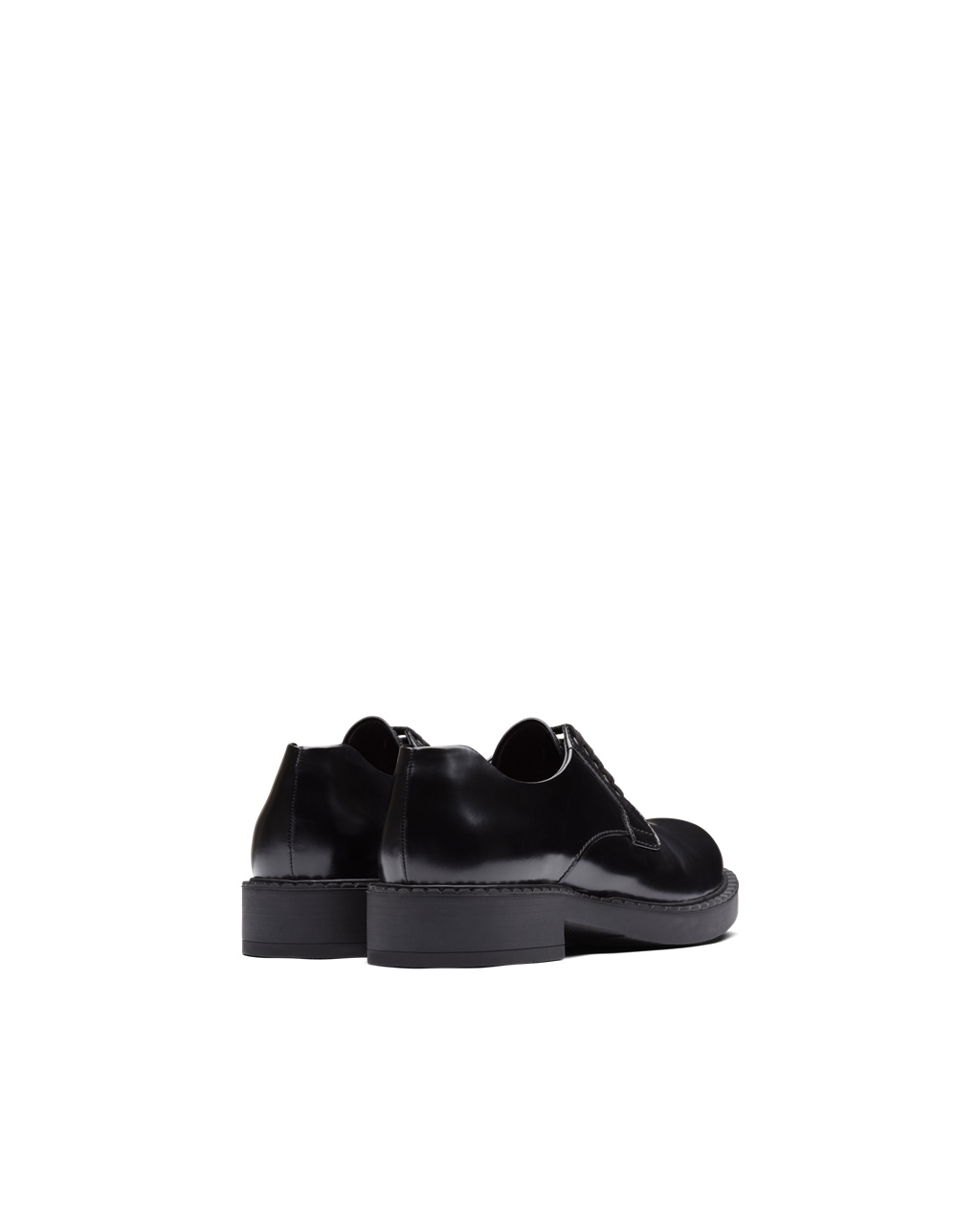 Prada Brushed Bőr Derby Shoes Fekete | YVDJKP720