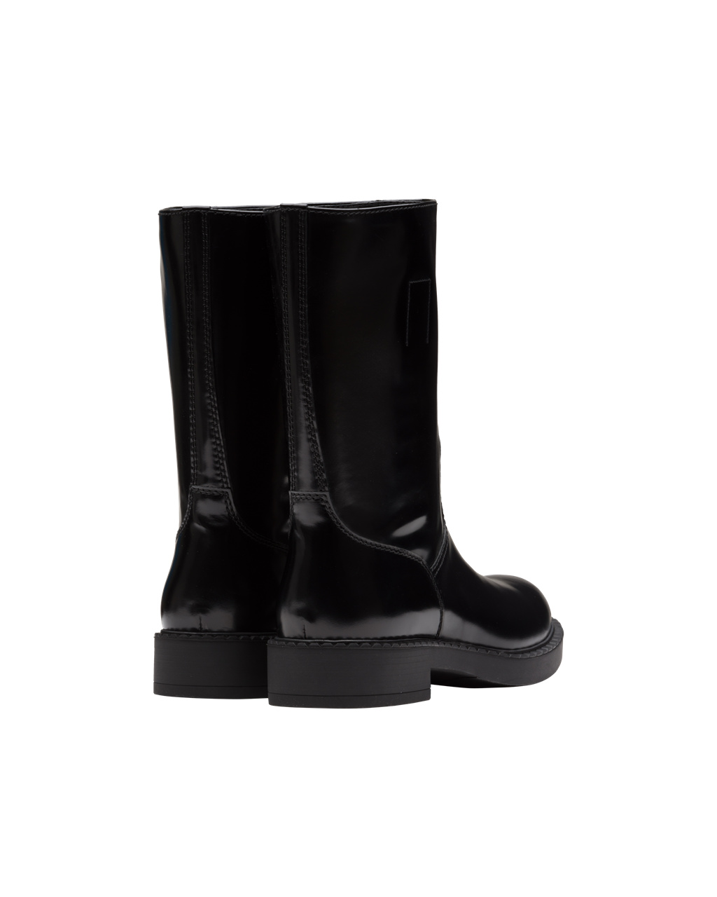 Prada Brushed Bőr Mid-calf Boots Fekete | CKWXPR239