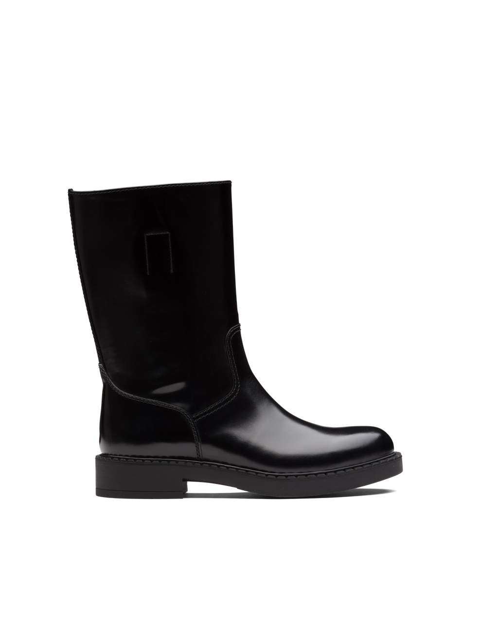 Prada Brushed Bőr Mid-calf Boots Fekete | CKWXPR239