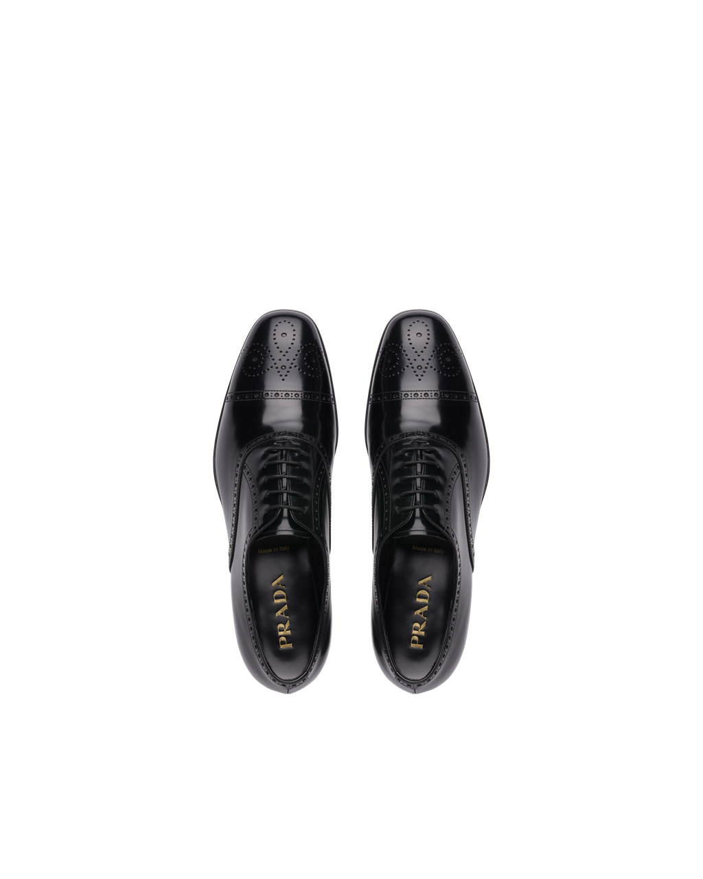 Prada Brushed Bőr Oxford Shoes Fekete | UPDWIC503