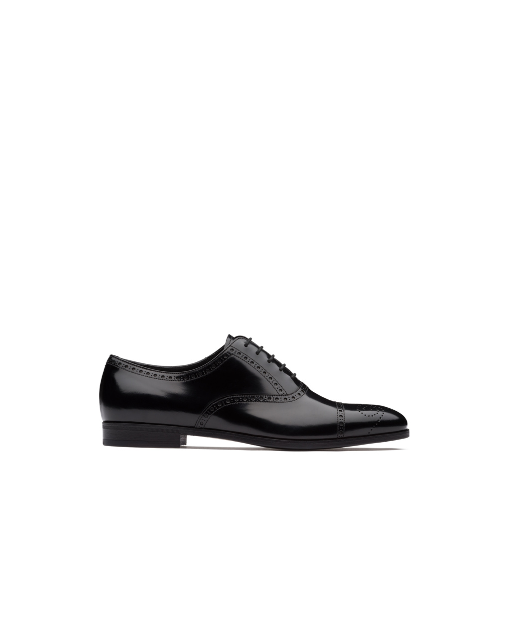 Prada Brushed Bőr Oxford Shoes Fekete | UPDWIC503