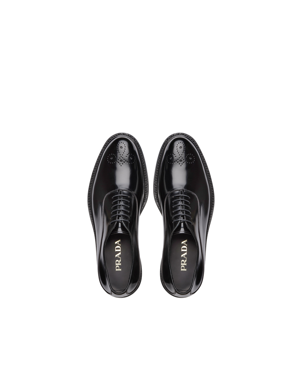 Prada Brushed Bőr Oxford Shoes Fekete | ZTOECH983