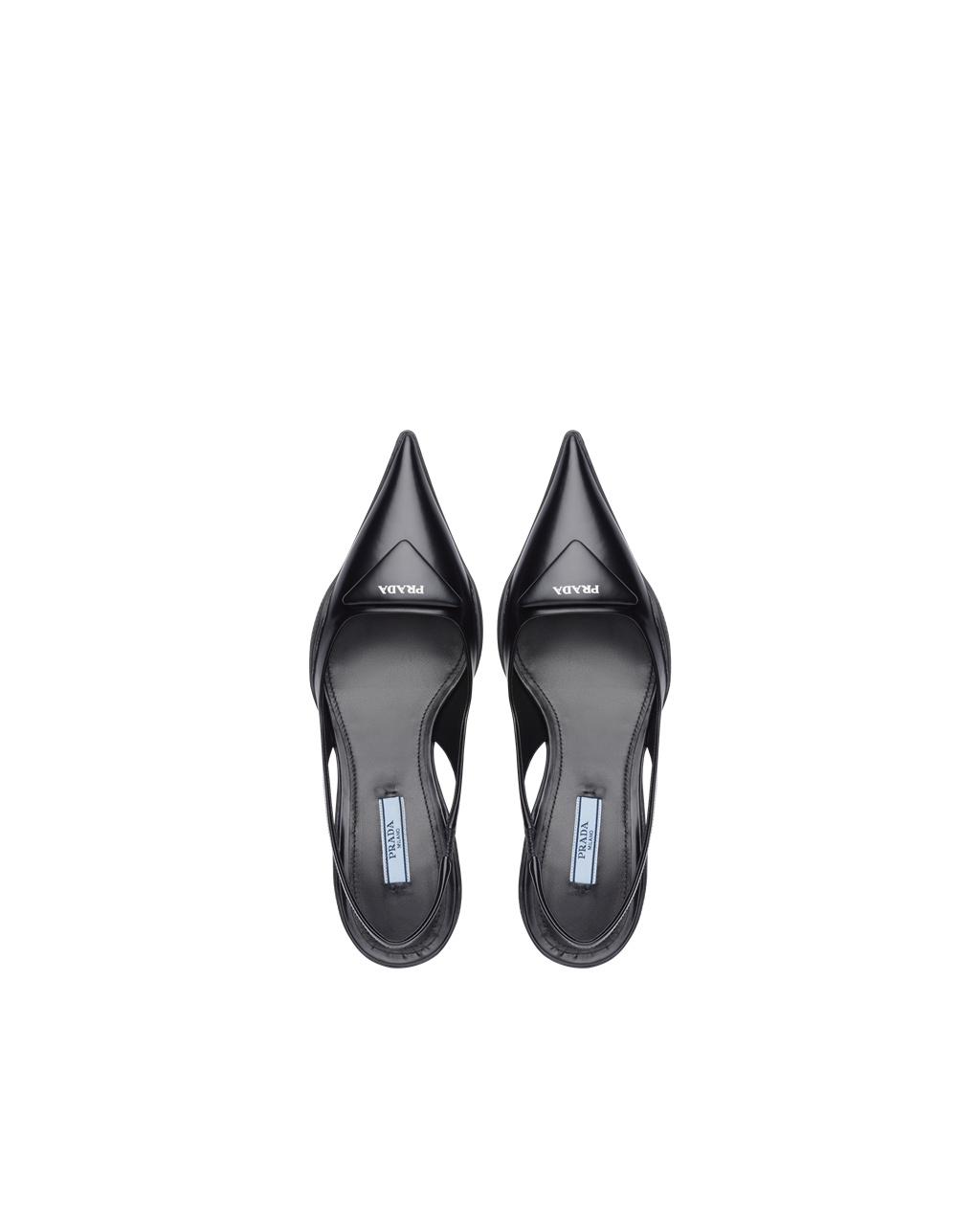 Prada Brushed Bőr Slingback Pumps Fekete | ARKBWD517