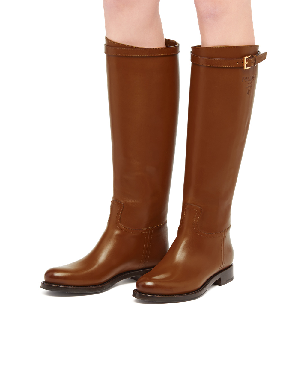 Prada Bőr Boots Cognac | DOHJTX921