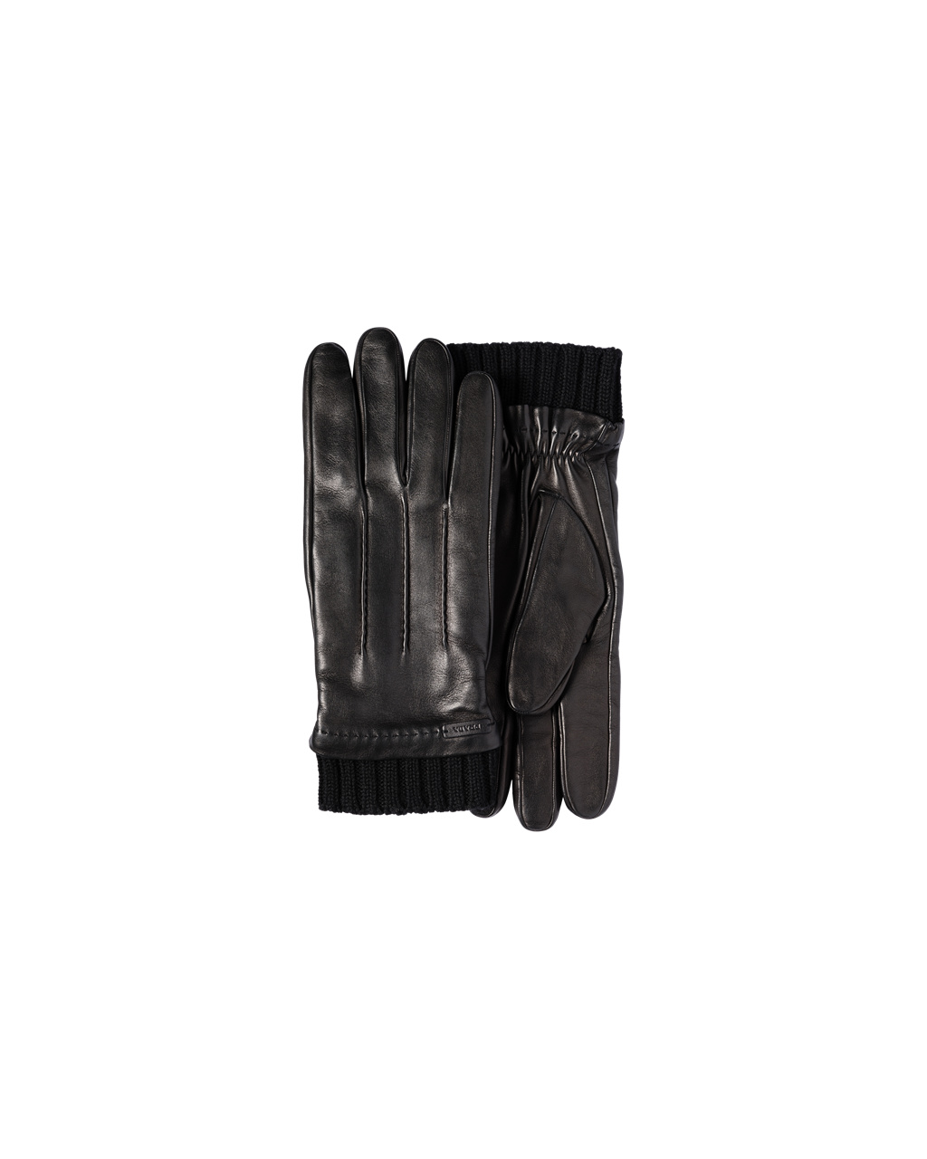 Prada Bőr Gloves Fekete | URTDXB342