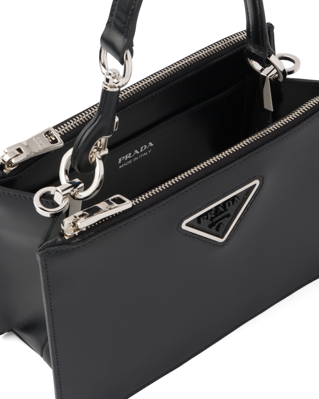 Prada Bőr Handbag Fekete | XVRWDC892