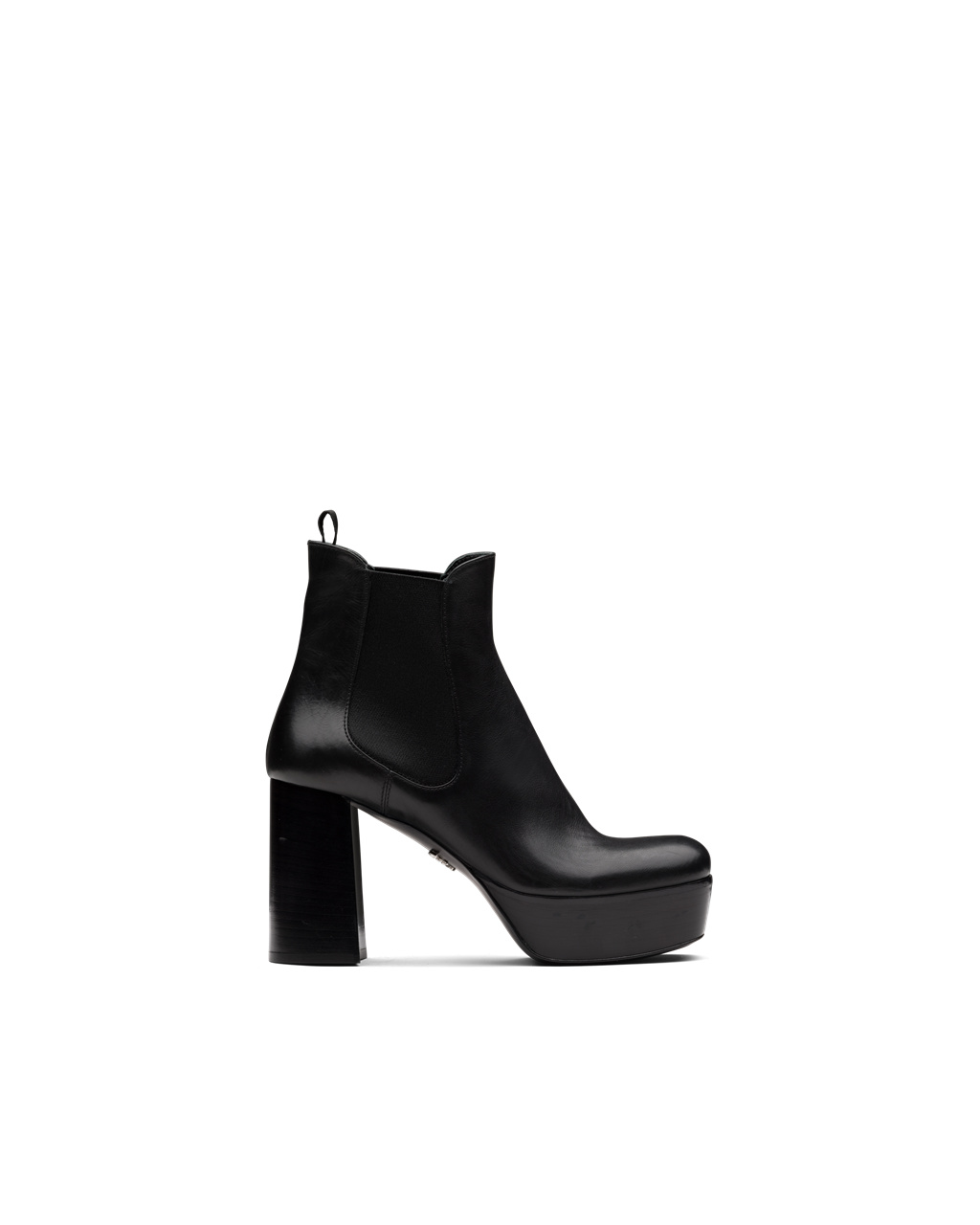 Prada Bőr Platform Booties Fekete | IDSMWF564