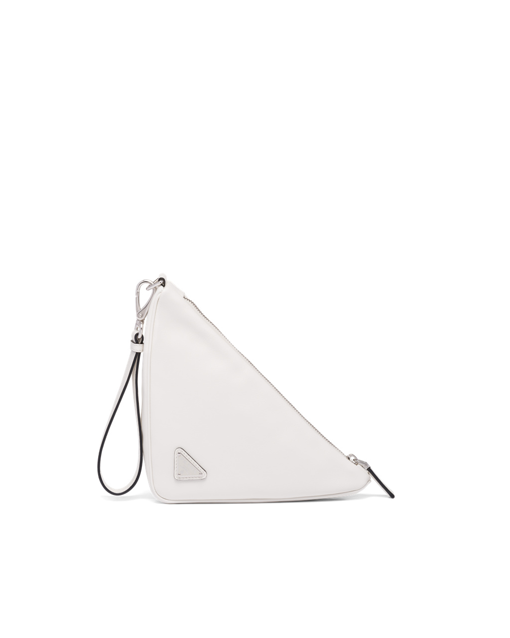 Prada Bőr Prada Triangle Pouch Fehér | KTNUJX137