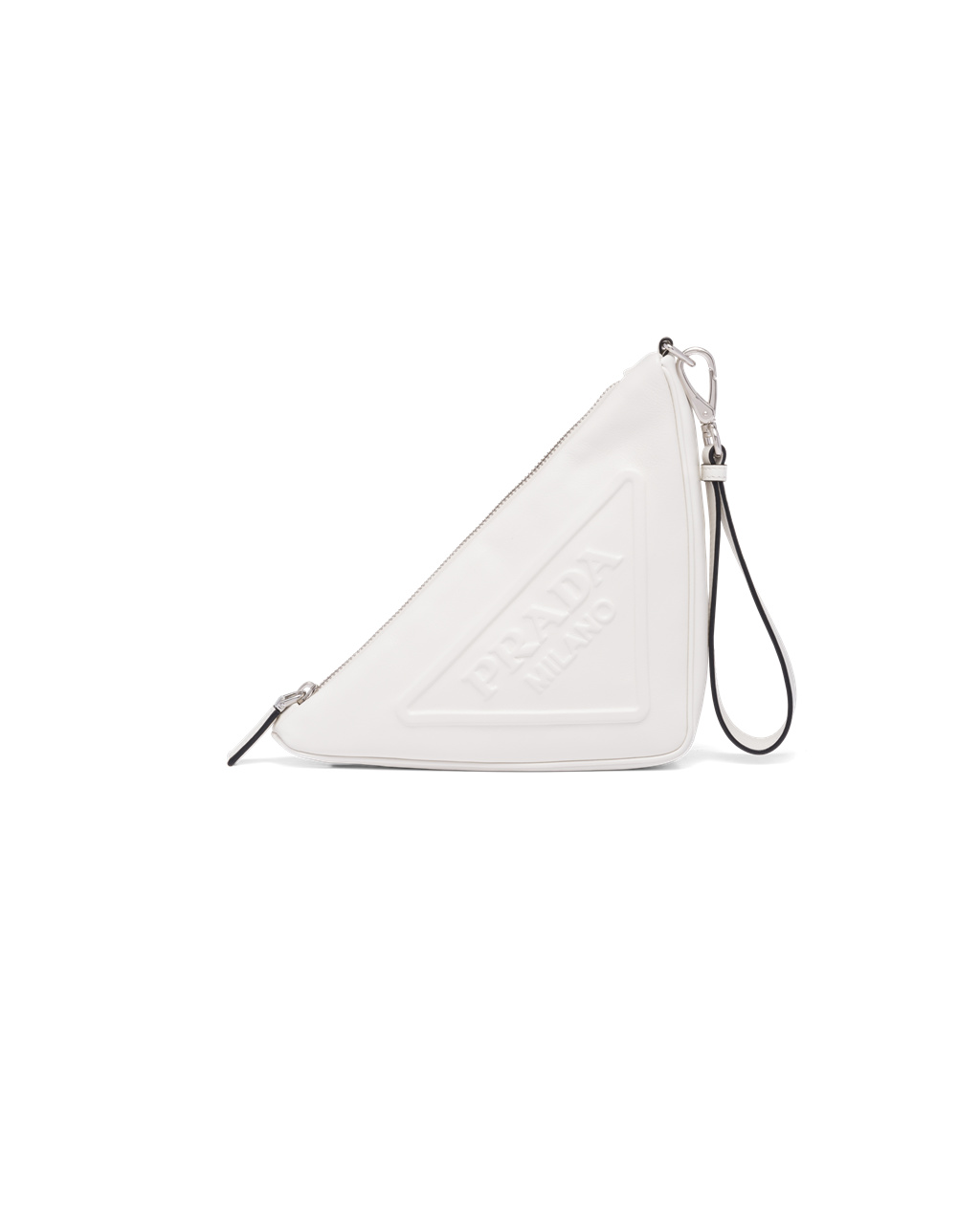 Prada Bőr Prada Triangle Pouch Fehér | KTNUJX137