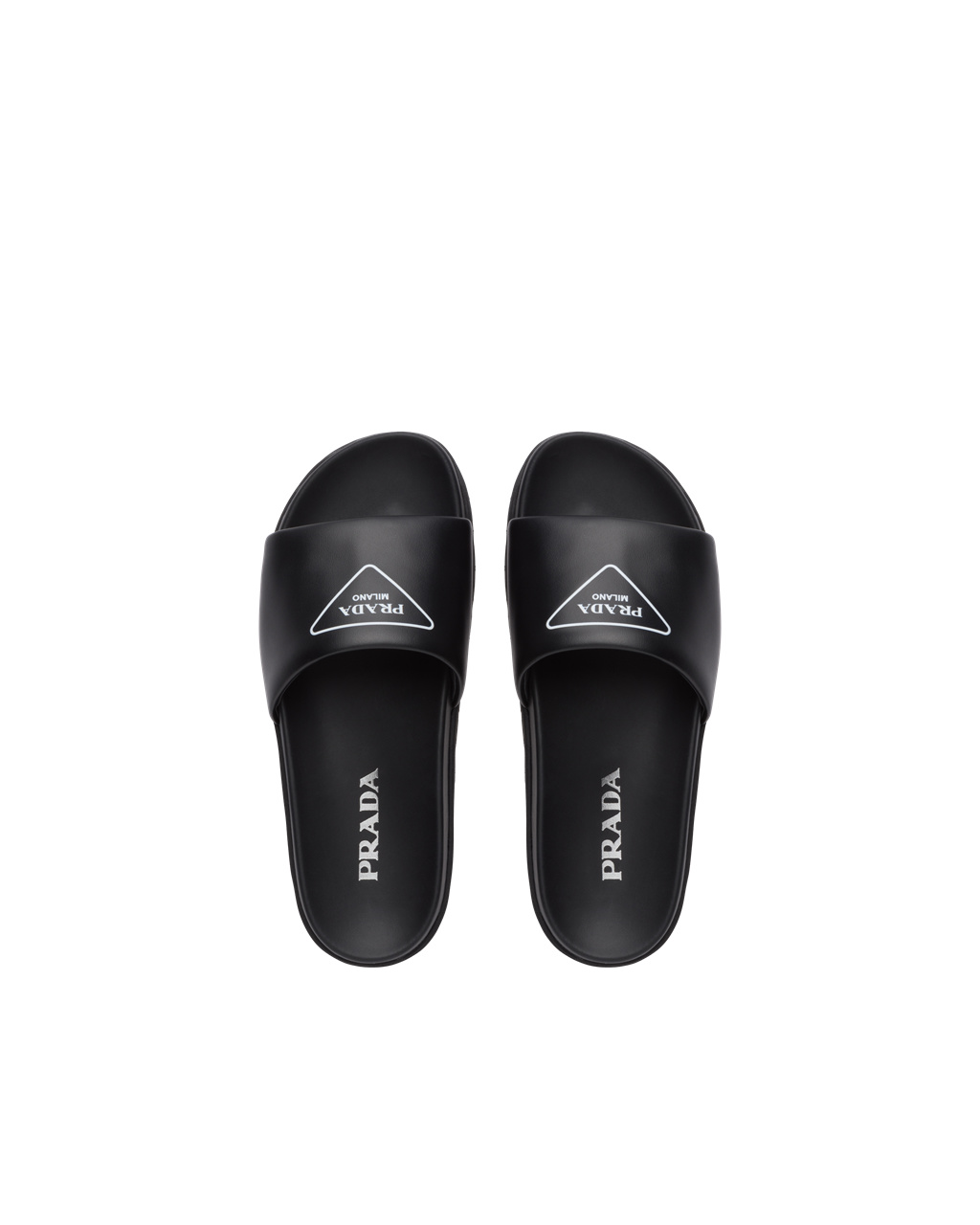 Prada Bőr Slides Fekete | MDUZKL810