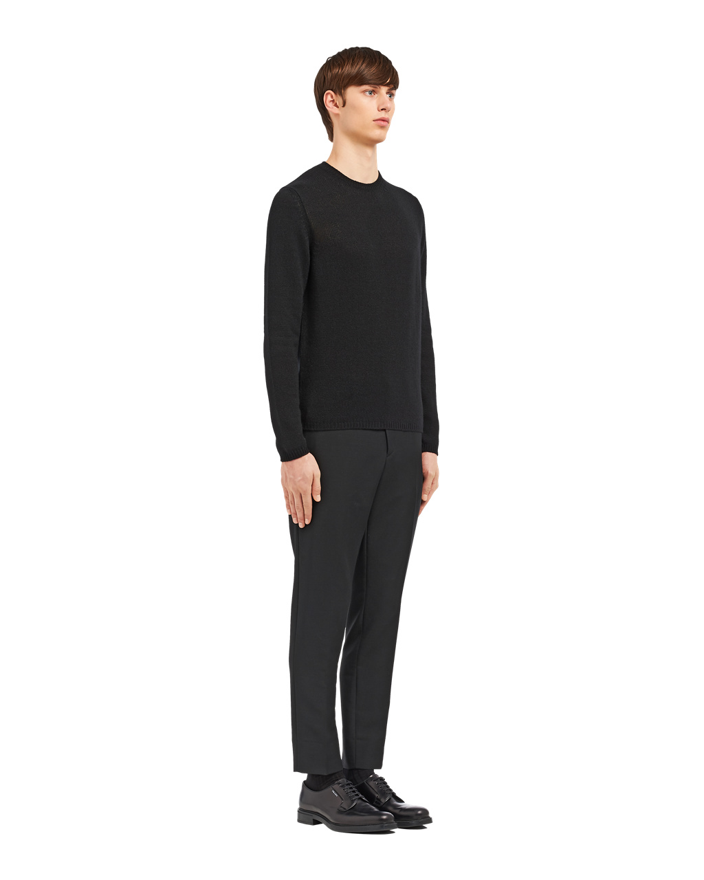 Prada Cashmere Crew-neck Pulóver Fekete | QCJBML935