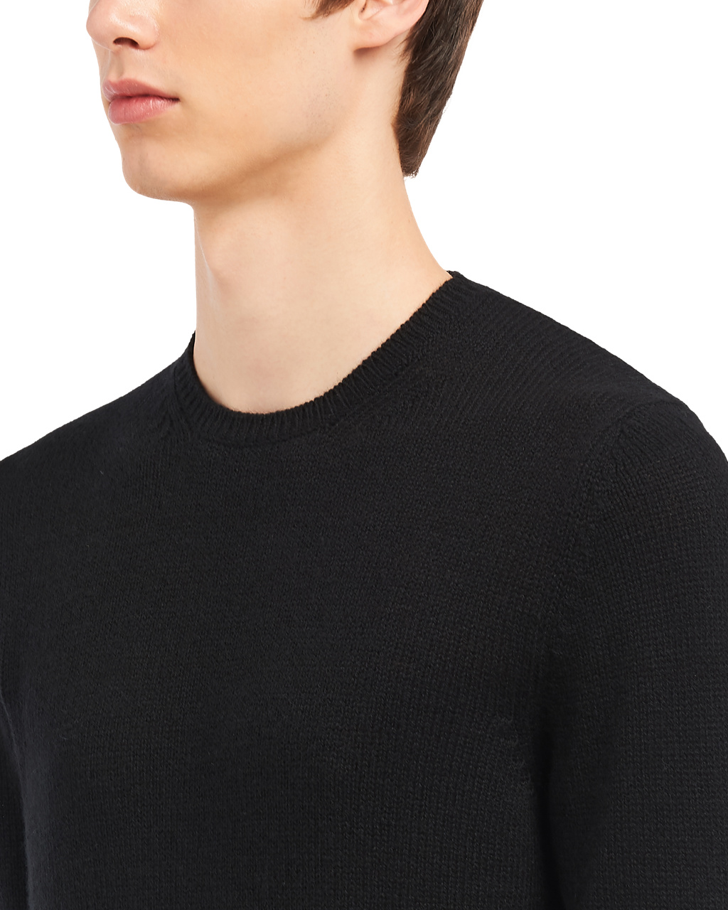 Prada Cashmere Crew-neck Pulóver Fekete | QCJBML935