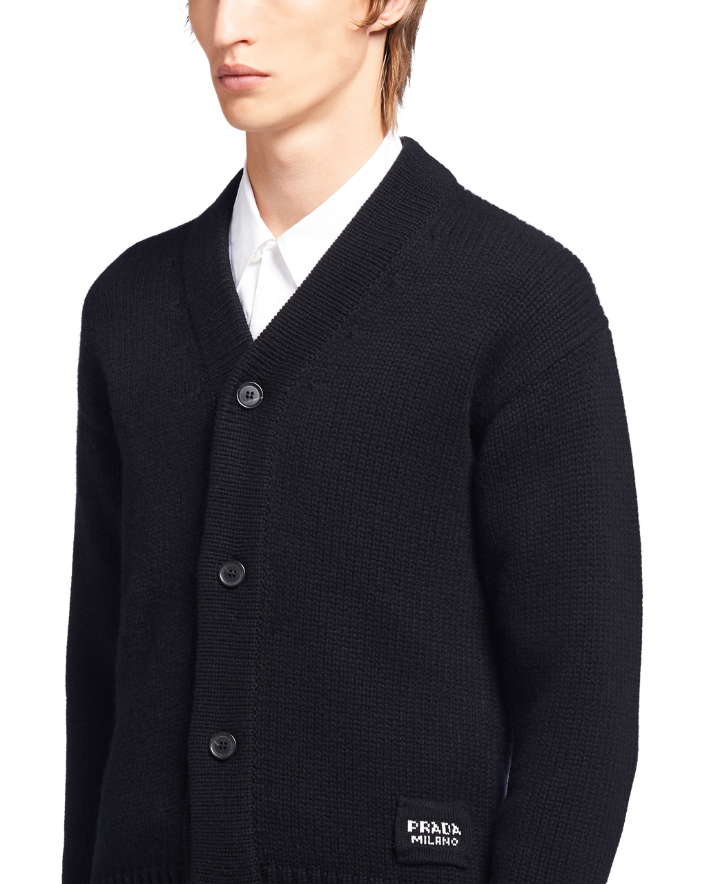 Prada Cashmere Knit Cardigan Fekete | ESNWKT419