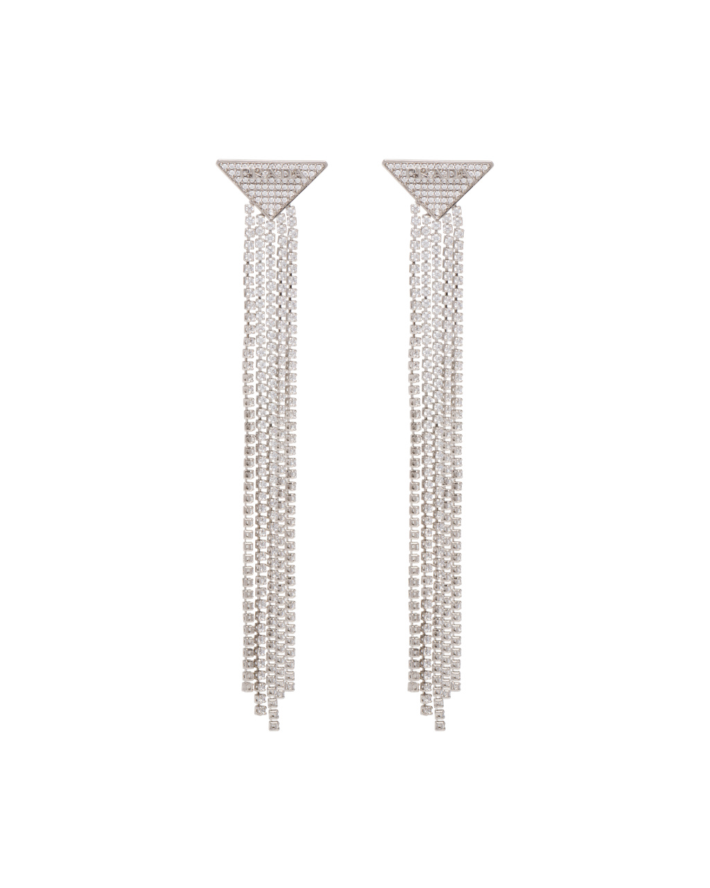 Prada Crystal Logo Jewels Zirconia Earrings Crystal | XDSNWR814