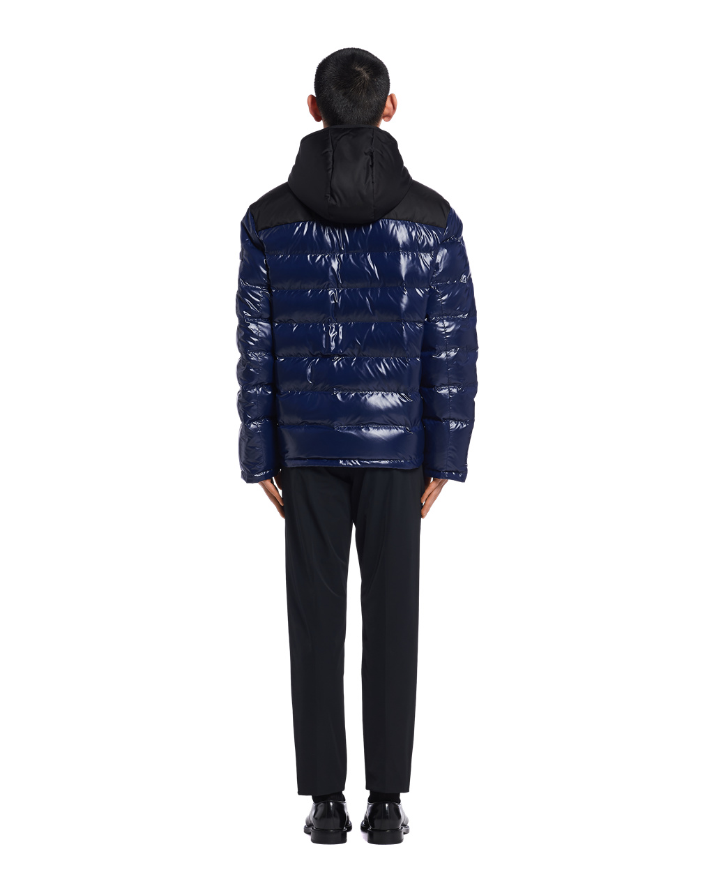 Prada Csuklyás Nylon Down Jacket Kék | LCFWER249