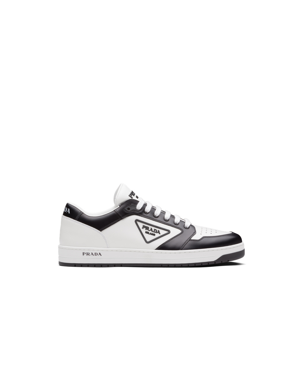 Prada District Bőr Sneakers Fehér Fekete | IXNLTQ163