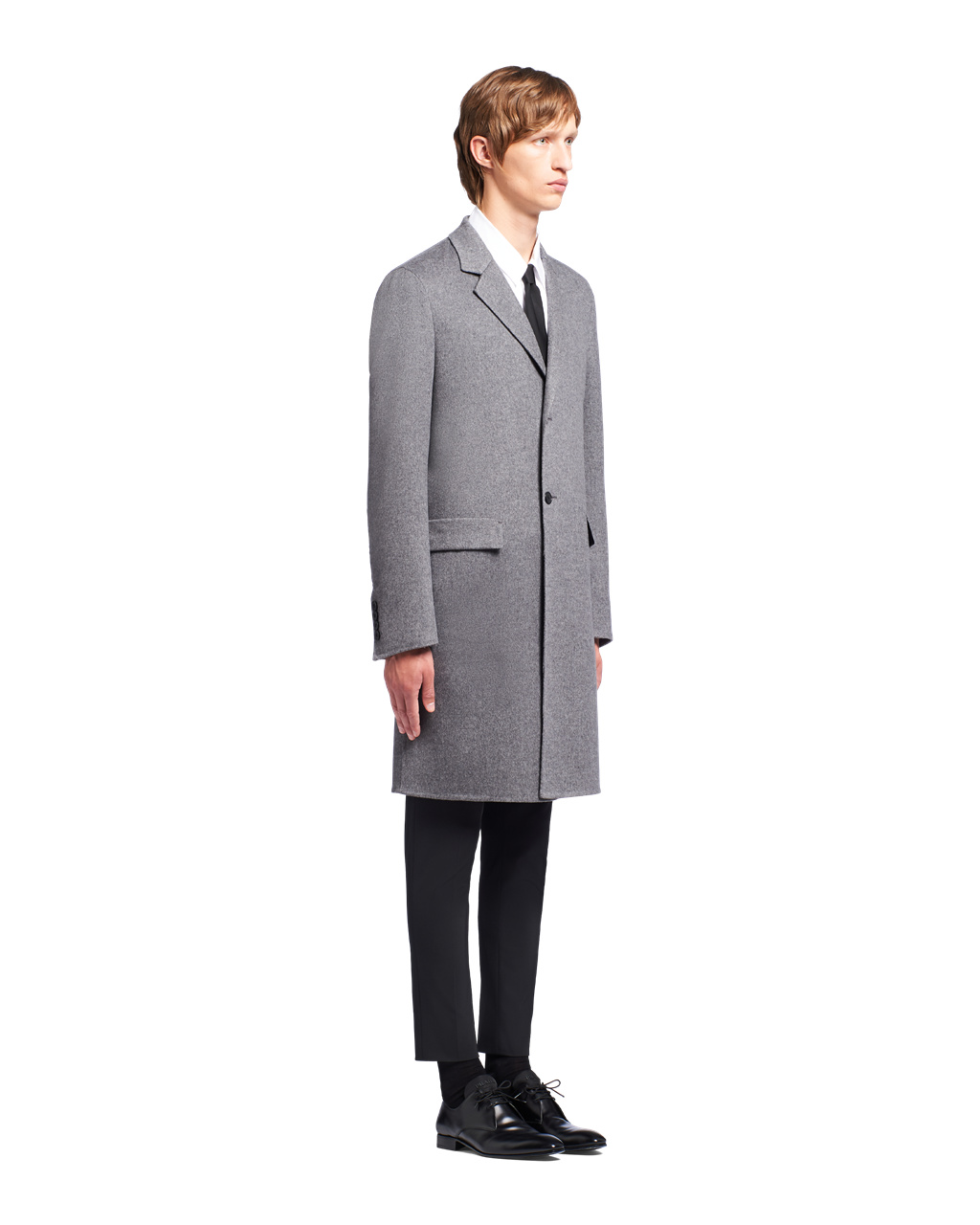 Prada Double Cashmere Coat Slate Gray | XBULFC297