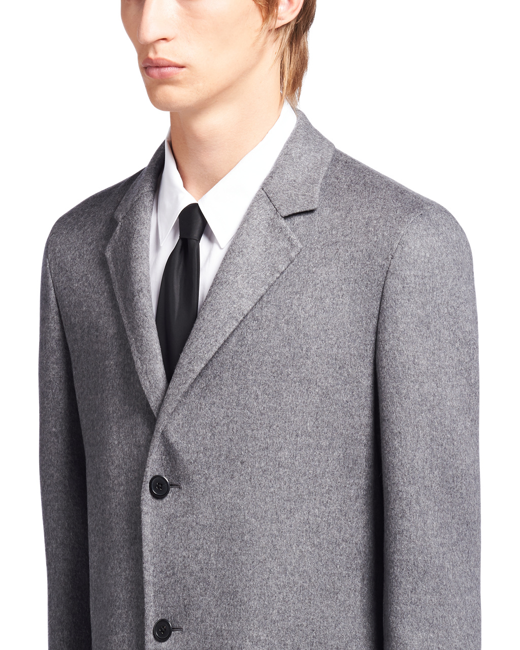 Prada Double Cashmere Coat Slate Gray | XBULFC297