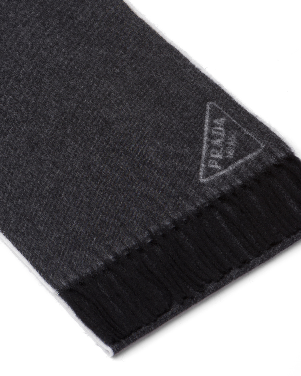 Prada Double Cashmere Scarf Fekete Fehér | JWCFKN706