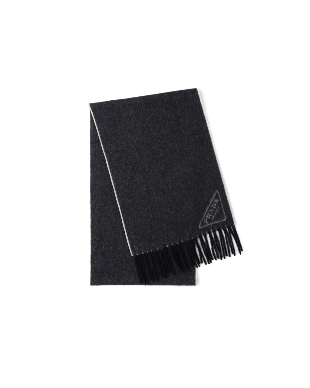 Prada Double Cashmere Scarf Fekete Fehér | JWCFKN706