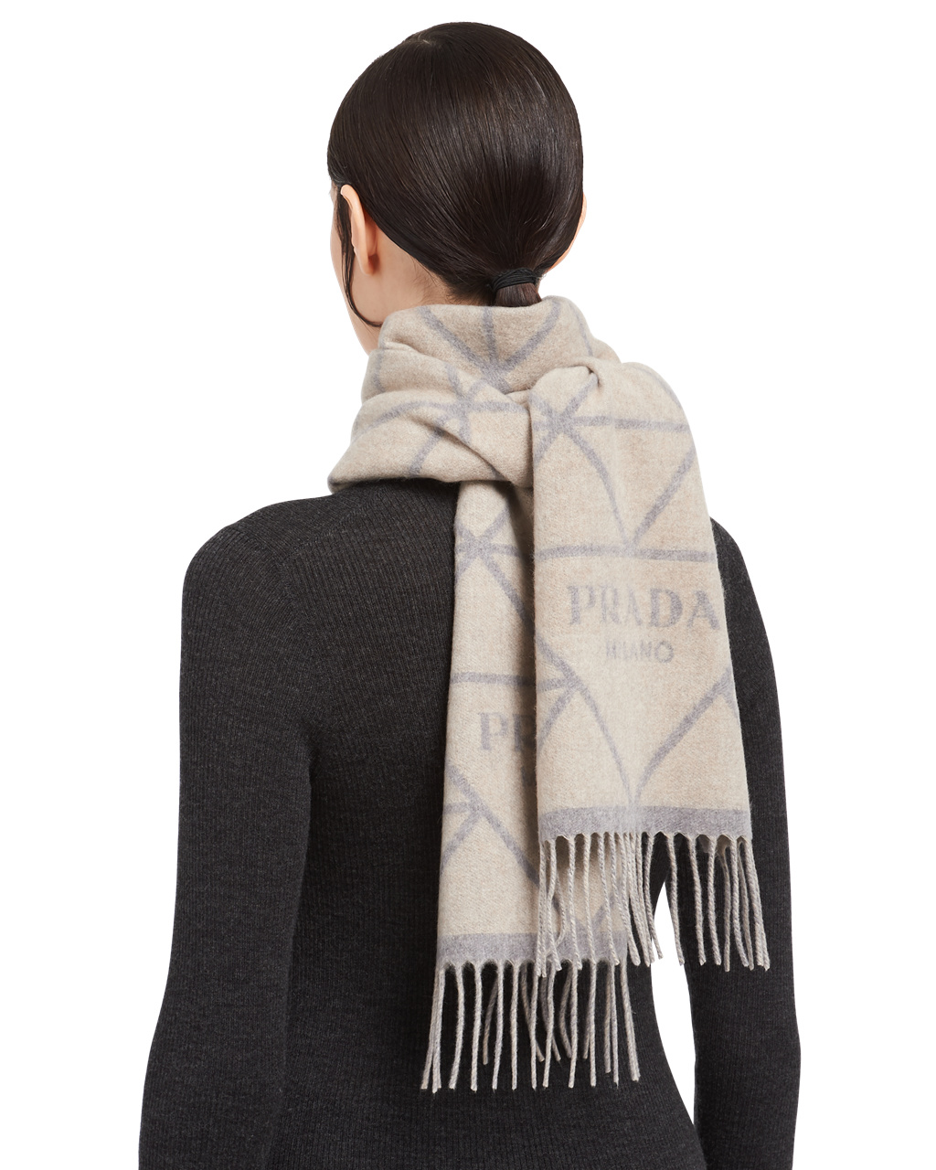 Prada Double Cashmere Scarf Szürke | XCVUTO365