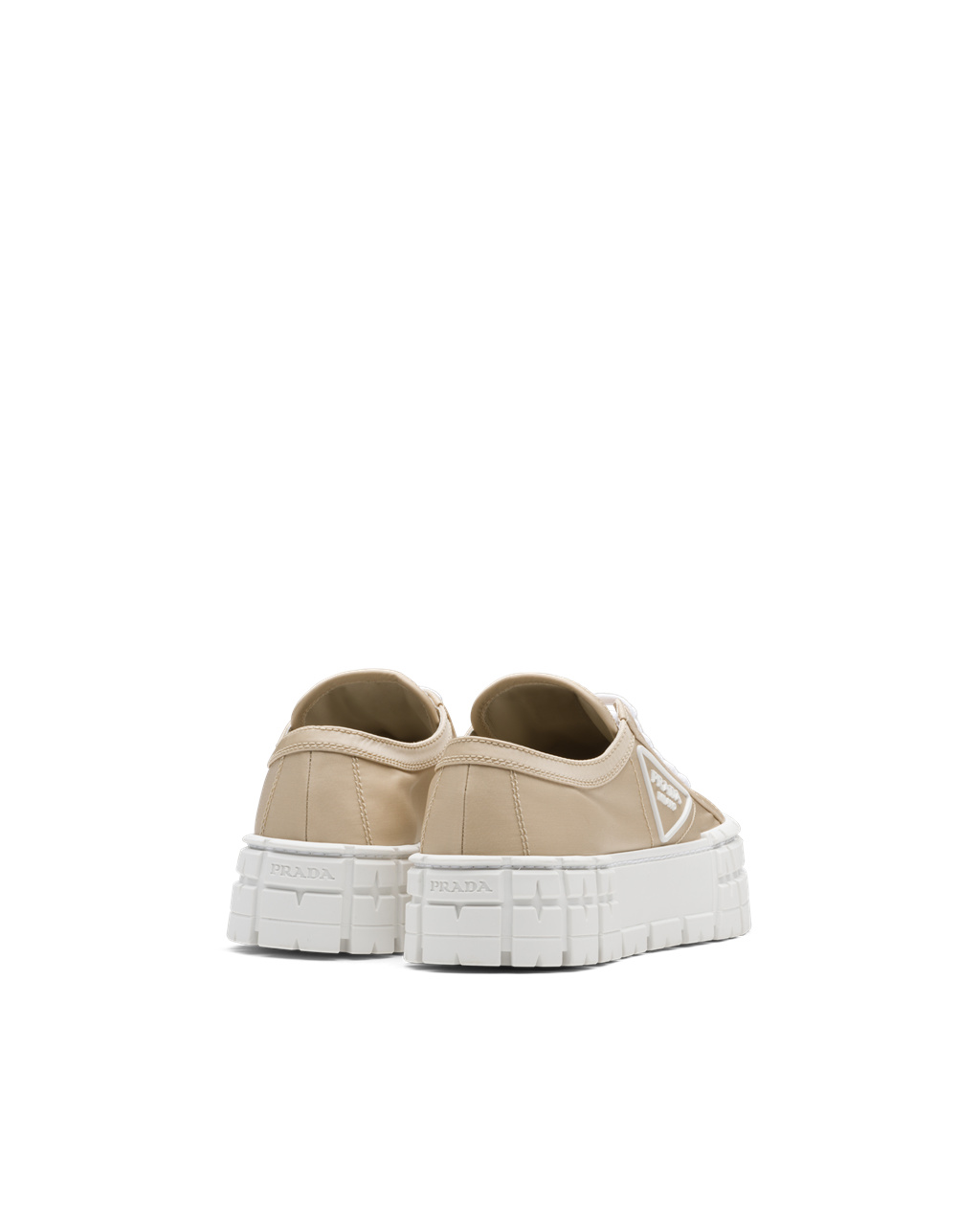 Prada Double Wheel Nylon Gabardine Sneakers Bézs | DAPRVN891