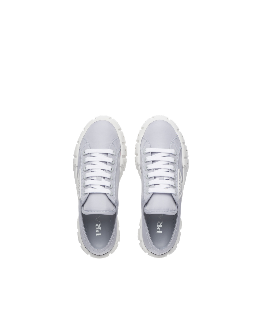 Prada Double Wheel Nylon Gabardine Sneakers Kék | NQUCHL063