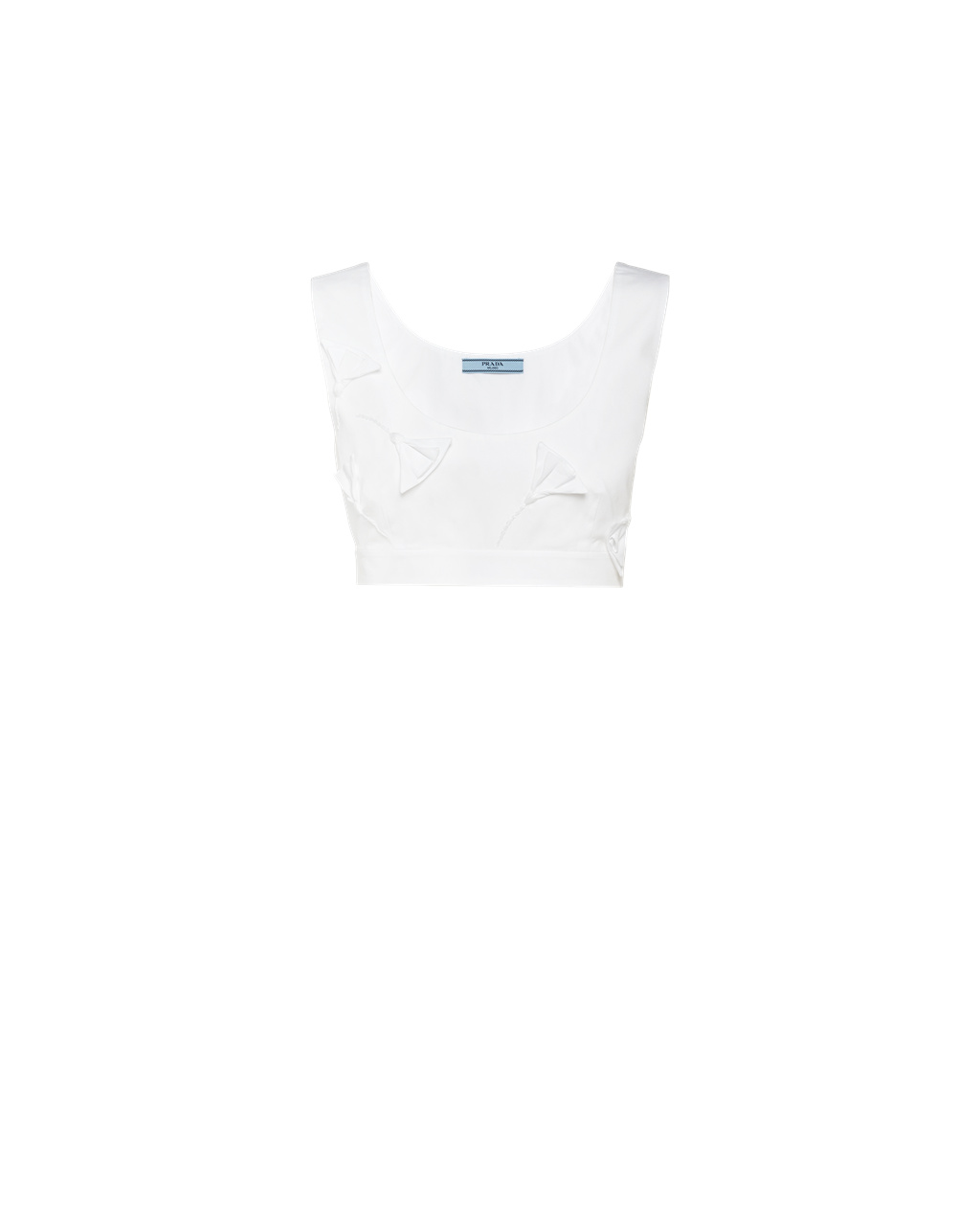 Prada Embroidered Poplin Top Fehér | AVKZED075