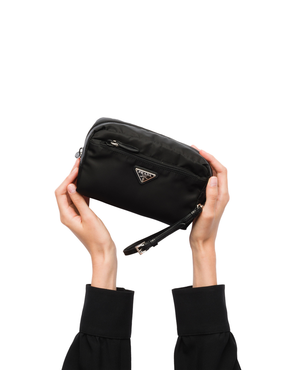 Prada Fabric Cosmetic Pouch Fekete | QLRYMA478