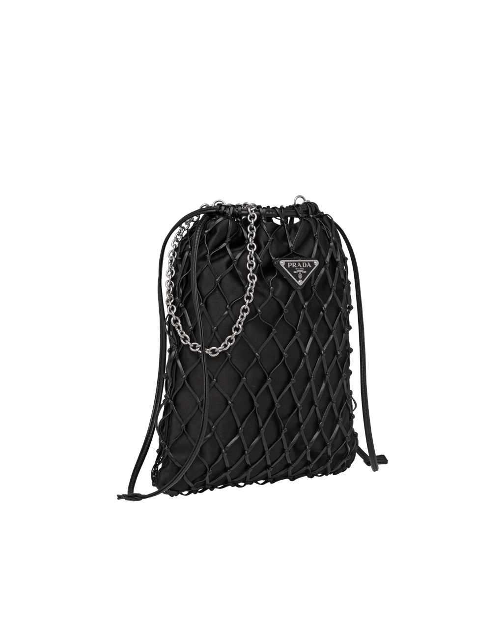 Prada Fabric Mesh Bag Fekete | IVCAUO491