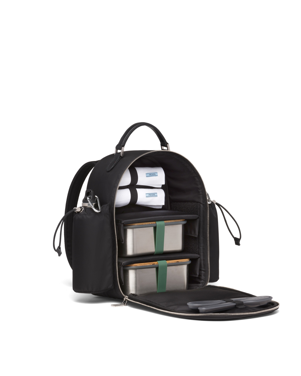 Prada Fully Equipped Re-nylon Picnic Backpack Fekete | VYLHZS790