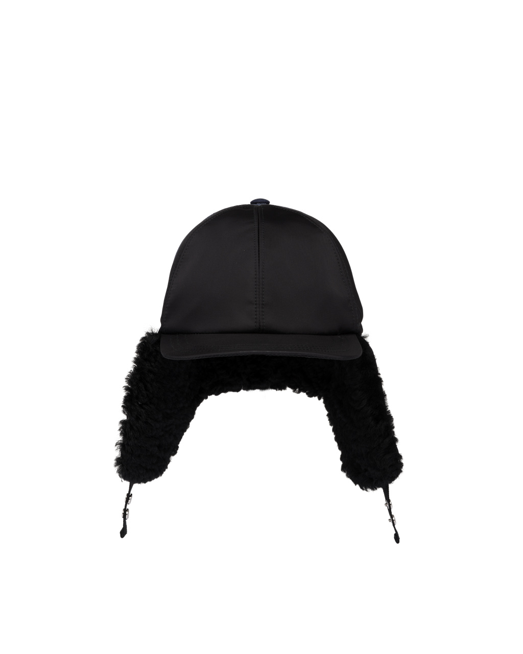 Prada Fur-trimmed Nylon Hat Fekete | NIHLQE371