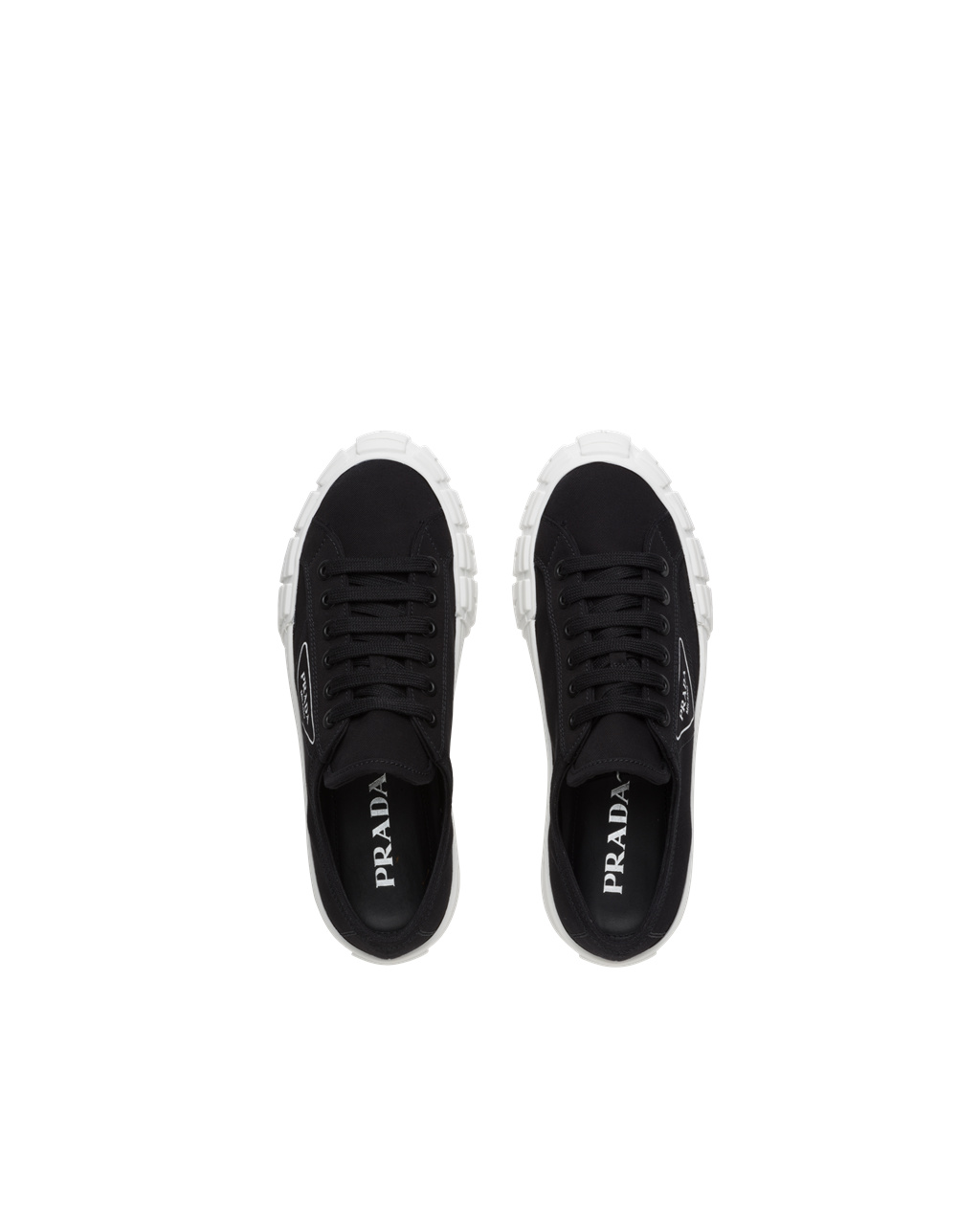 Prada Gabardine Fabric Sneakers Fekete Fehér | KNDHGR602