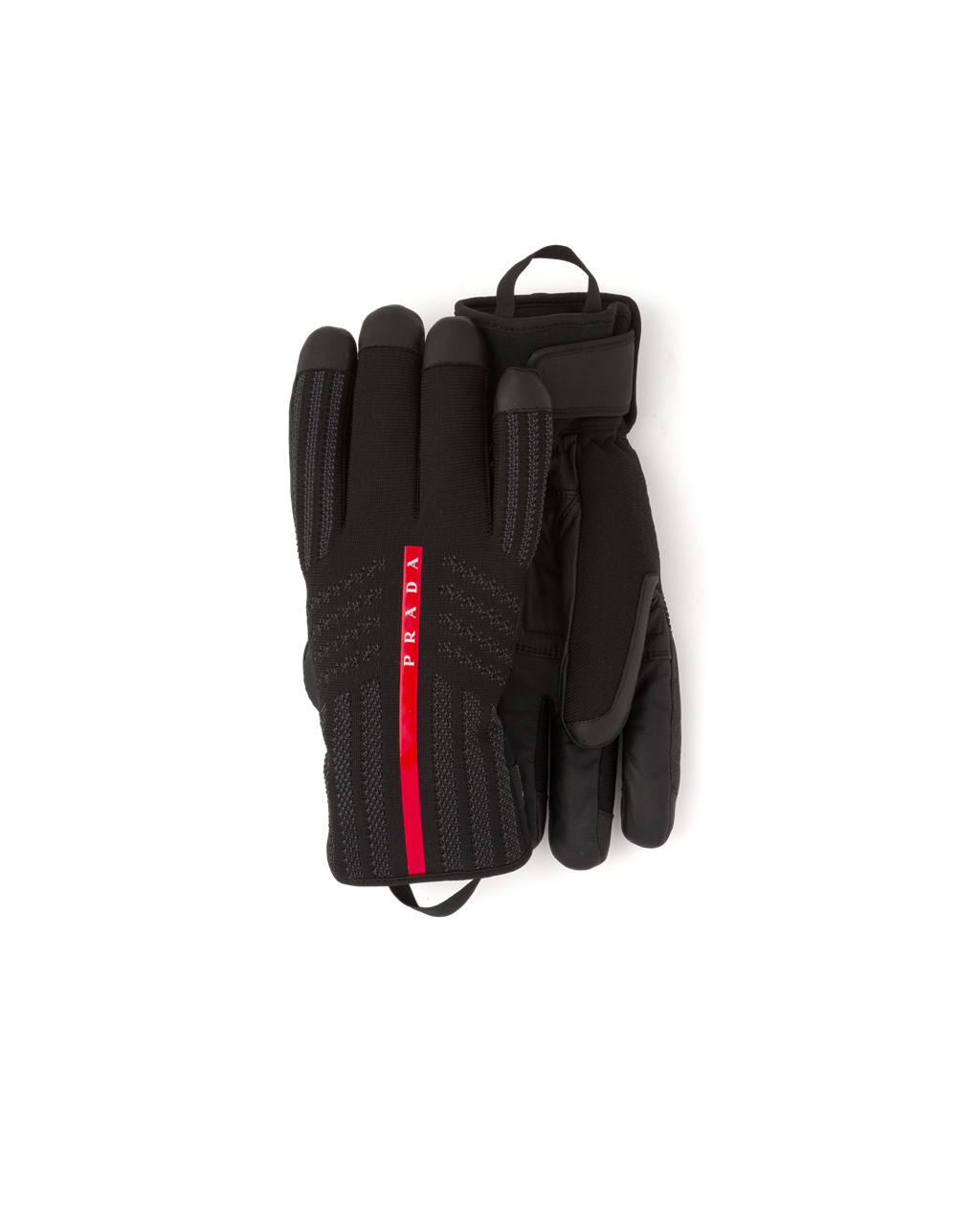 Prada Gore-tex, Bőr And Knit Ski Gloves Fekete | CJWKRY276