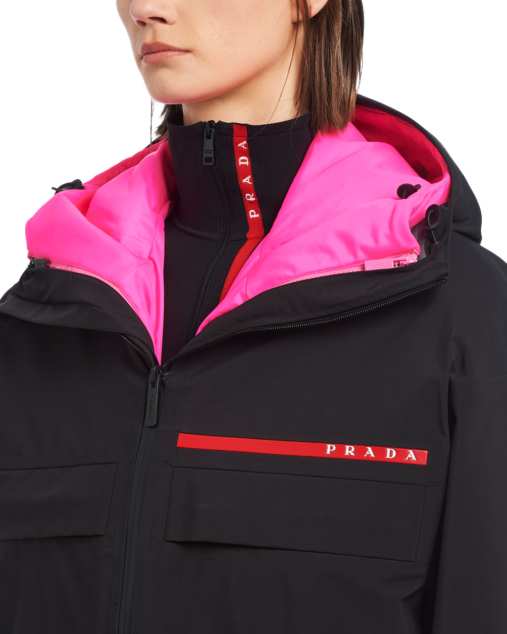 Prada Gore-tex Pro Padded Jacket Fekete Rózsaszín | ZLGBSW398