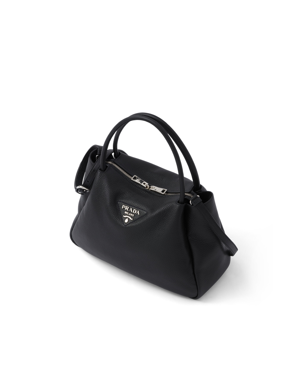 Prada Large Bőr Handbag Fekete | YHGFAR867