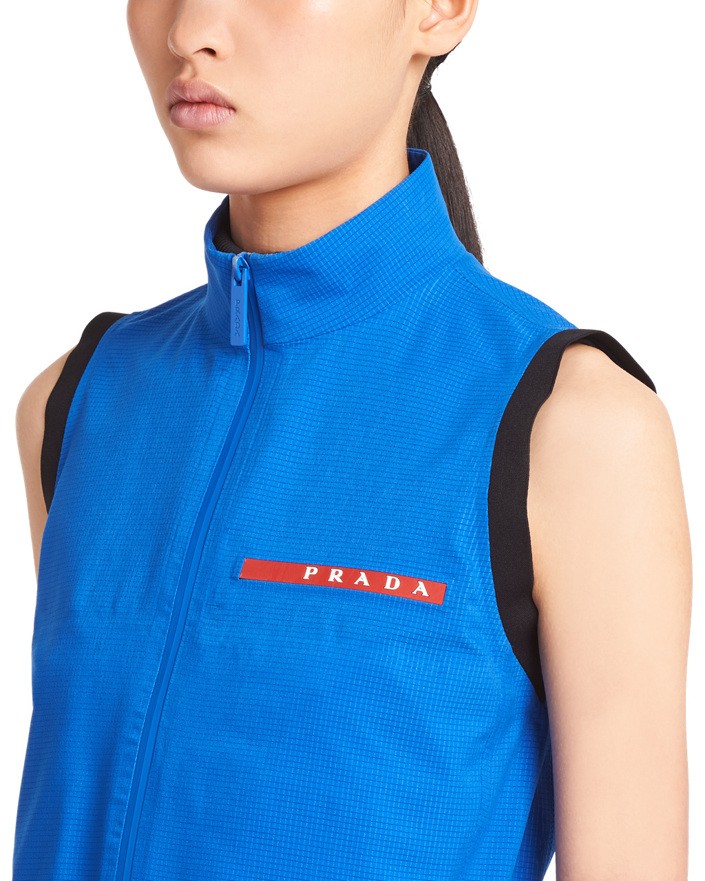 Prada Light Bi-stretch Cropped Vest Kék | DLIBPH610