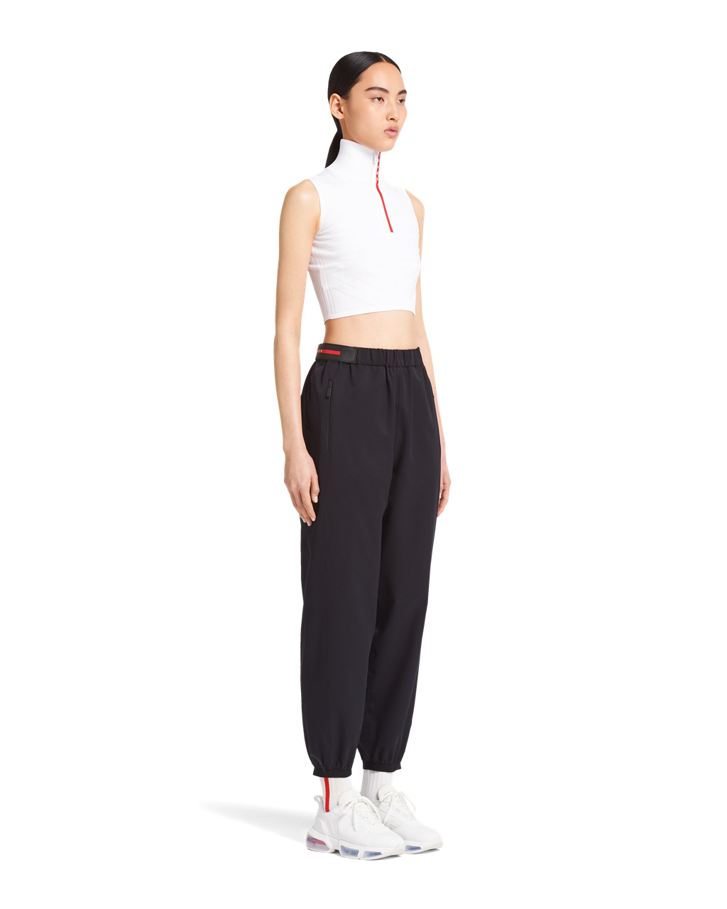 Prada Light Bi-stretch Széles Cipő-leg Pants Fekete | TXOFLI352