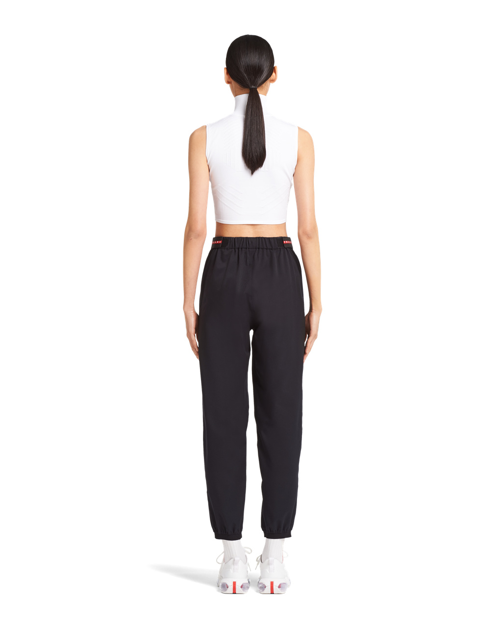 Prada Light Bi-stretch Széles Cipő-leg Pants Fekete | TXOFLI352