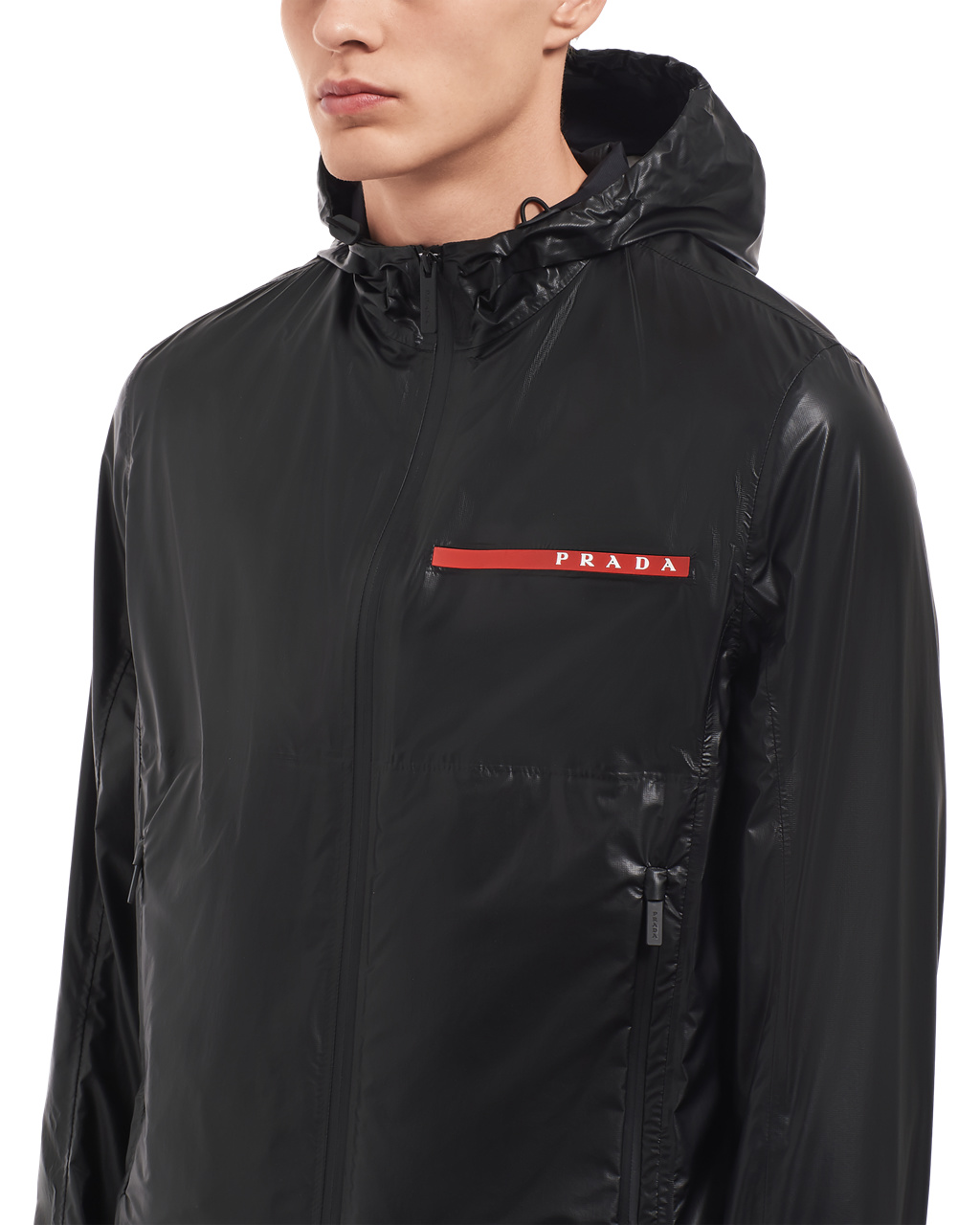 Prada Light Nylon Csuklyás Jacket Fekete | QXGPIF238