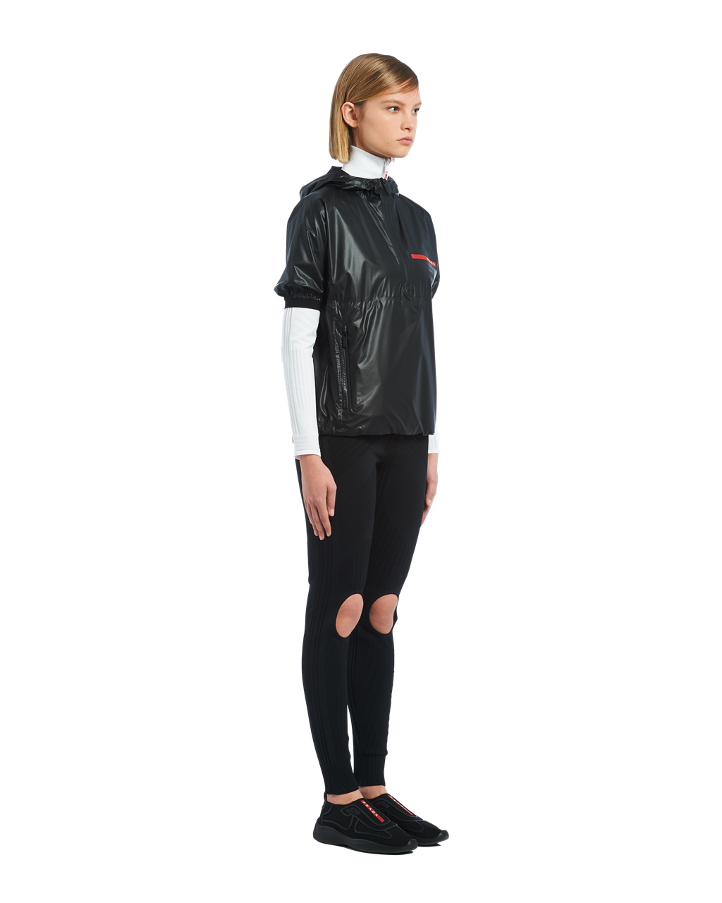 Prada Light Nylon Rövid-sleeved Jacket Fekete | EXSZTL108