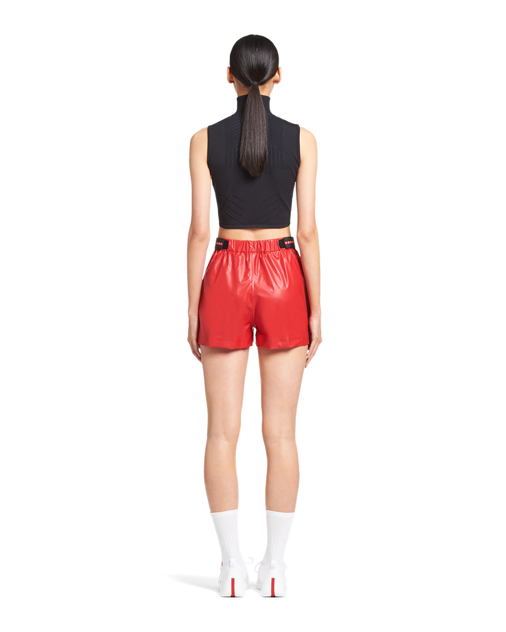 Prada Light Nylon Shorts Piros | NLIDJX416