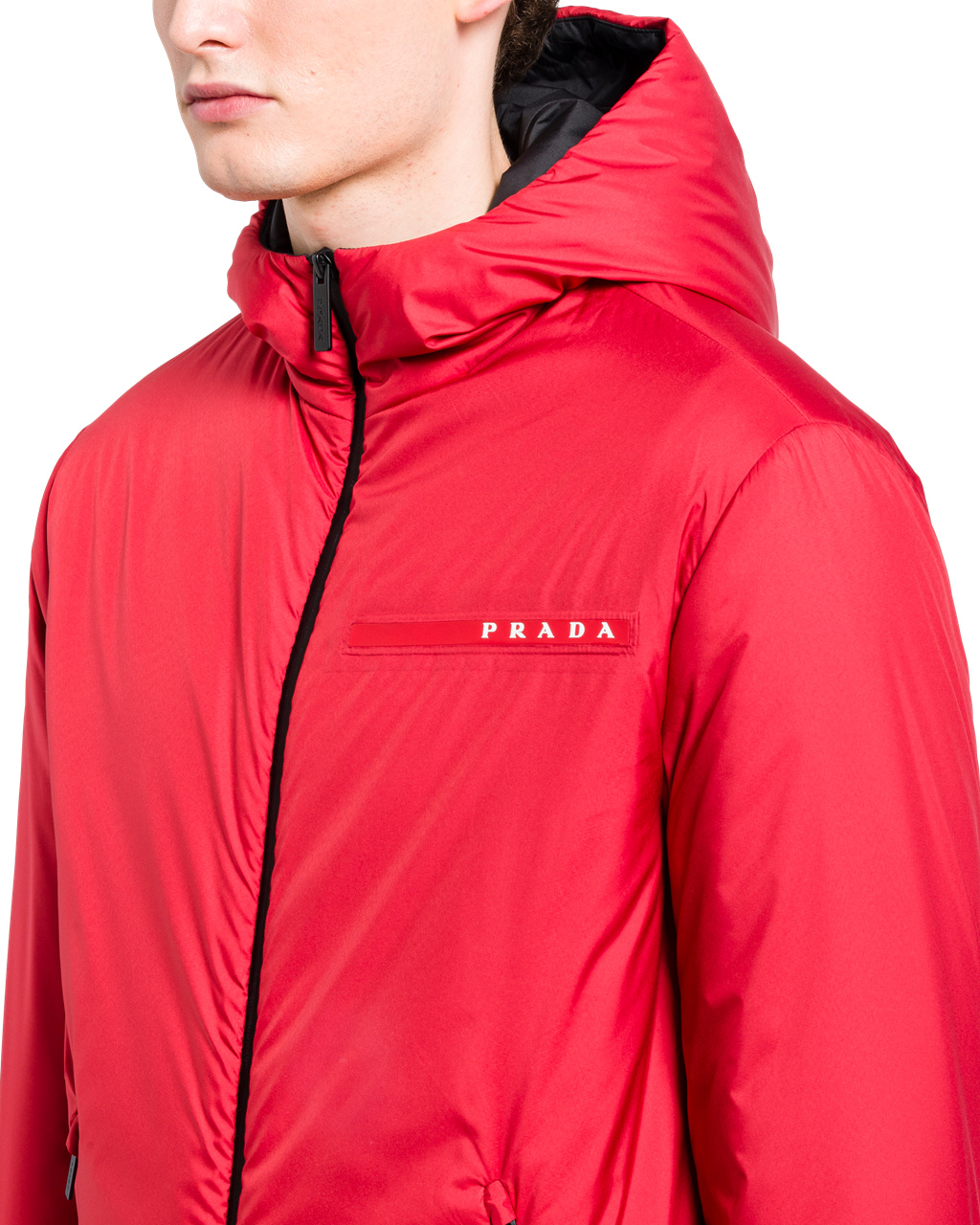 Prada Light Polyester Padded Jacket Piros | CDHROM871