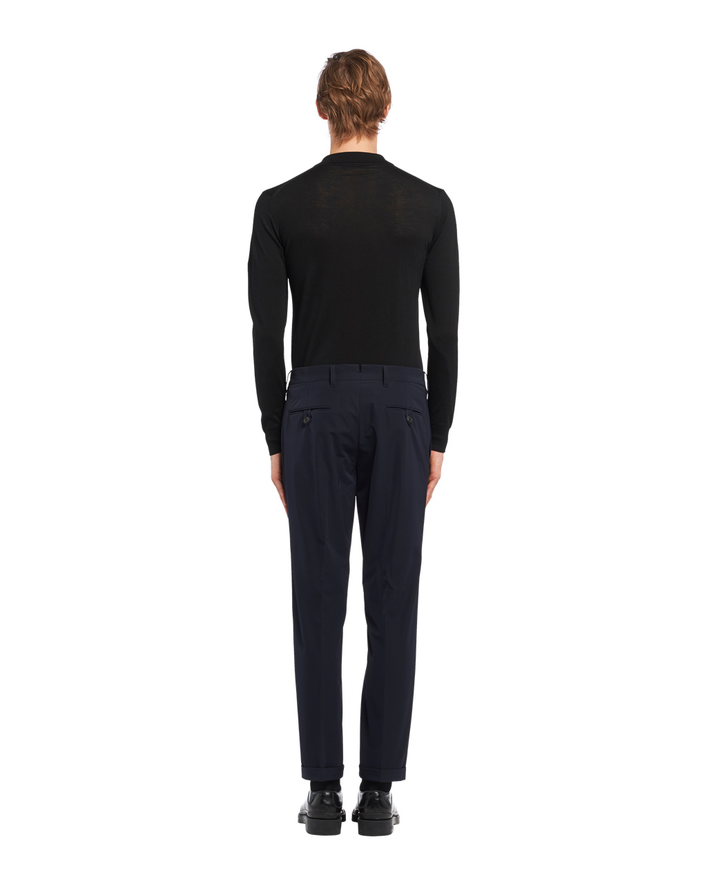 Prada Light Stretch Techno Fabric Trousers Sötétkék | HLNPOW920