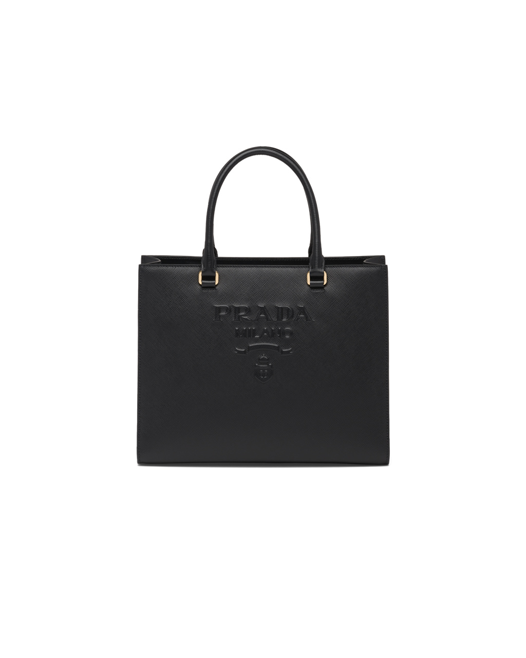 Prada Medium Saffiano Bőr Handbag Fekete | CTXAUY178