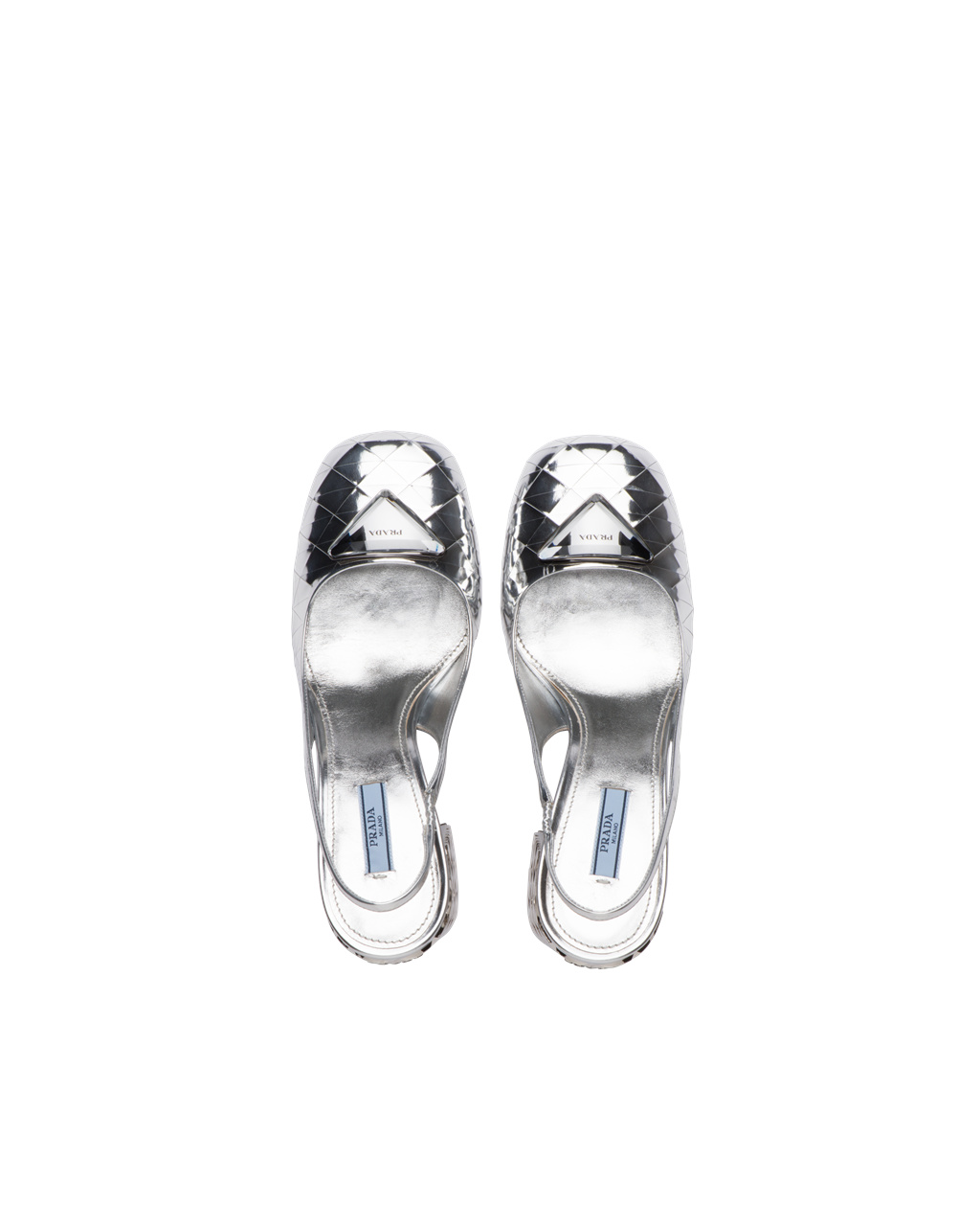 Prada Metallic Bőr Slingback Pumps Titán | BNEKPC213