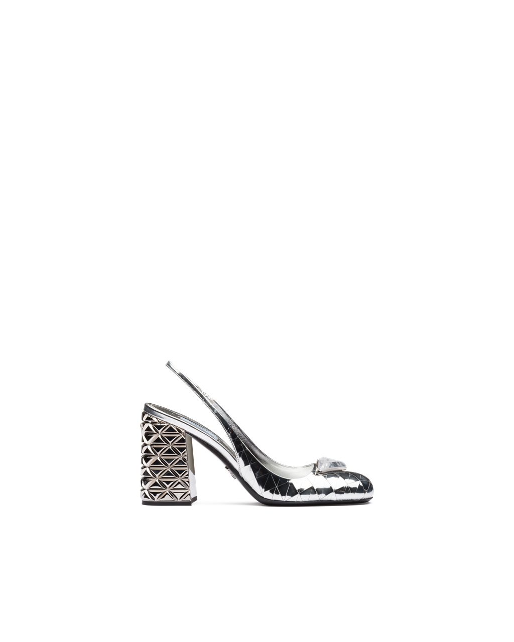 Prada Metallic Bőr Slingback Pumps Titán | BNEKPC213