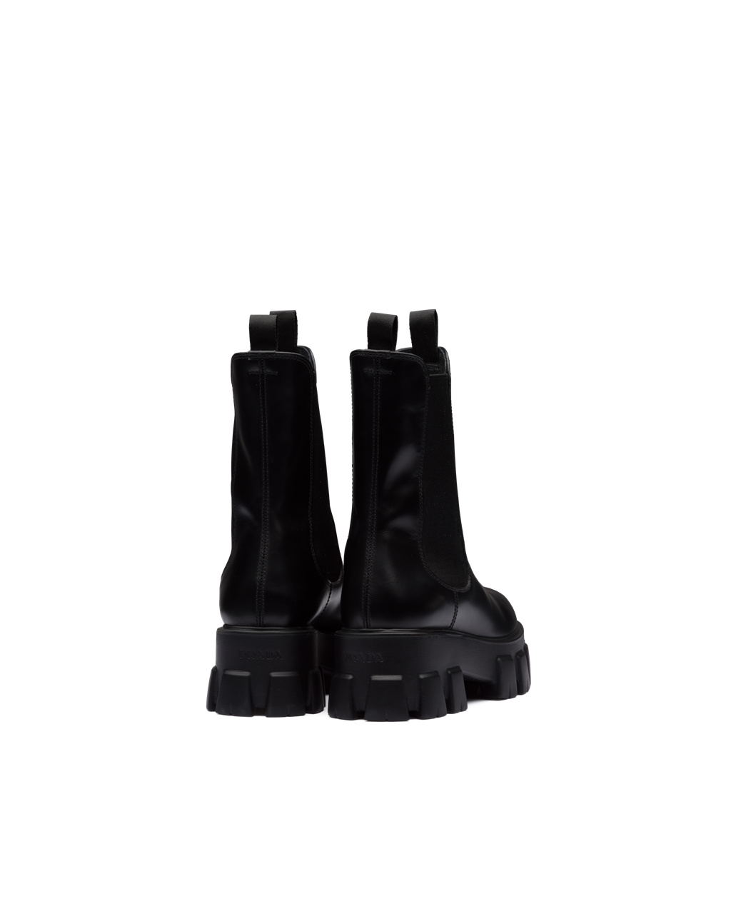 Prada Monolith Brushed Bőr Boots Fekete | WNMJRA621